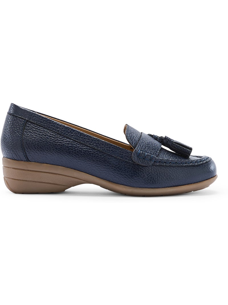 Mocassins à pompons femme - PEDICONFORT Bleu marine - Kiabi