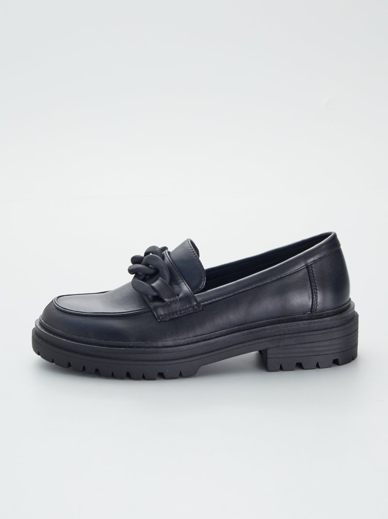 Mocassins à semelle crantée noir - Kiabi