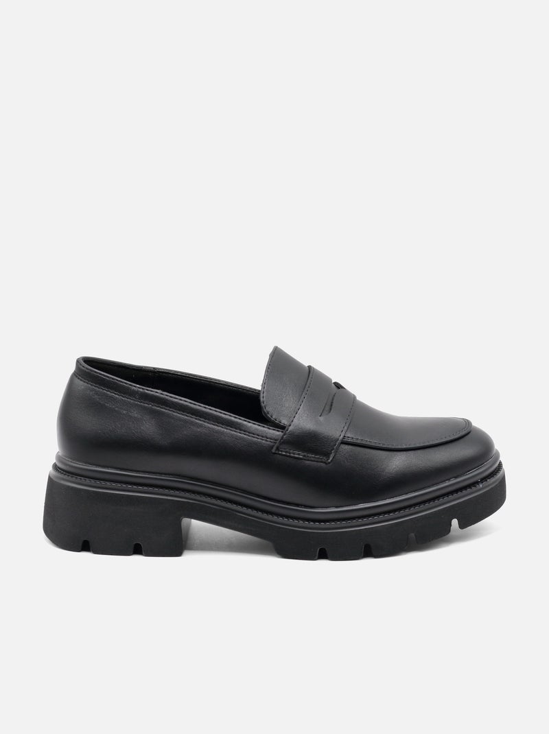 Mocassins à semelle épaisse Noir - Kiabi