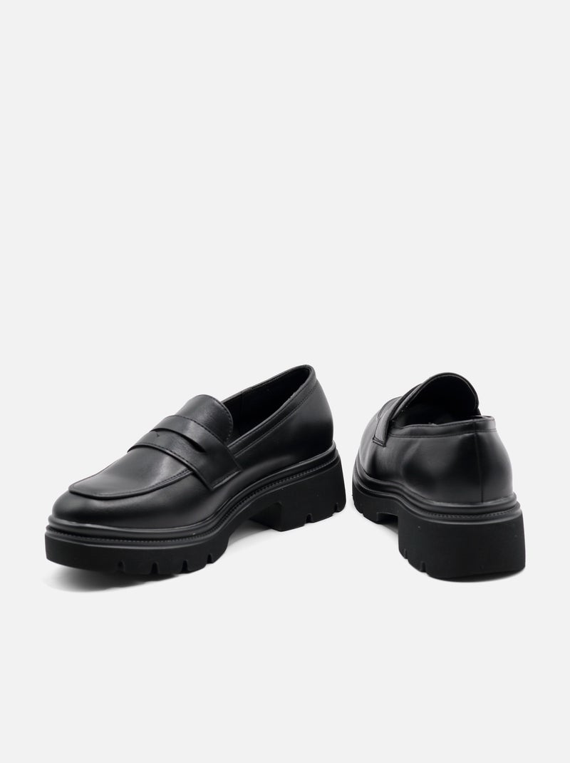 Mocassins à semelle épaisse Noir - Kiabi