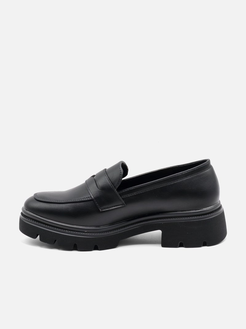 Mocassins à semelle épaisse Noir - Kiabi