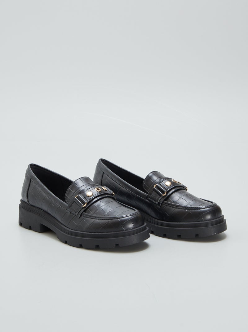 Mocassins à semelles compensées Noir - Kiabi