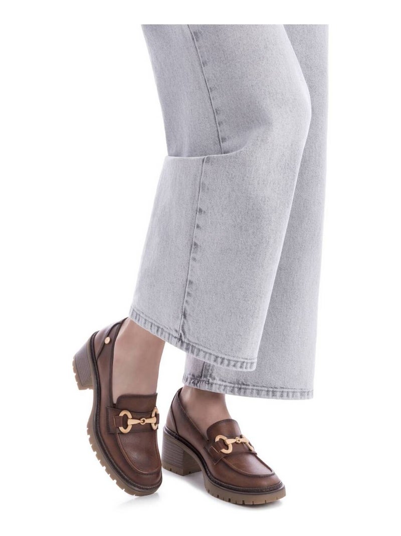 Mocassins à talon femme Camel - Kiabi