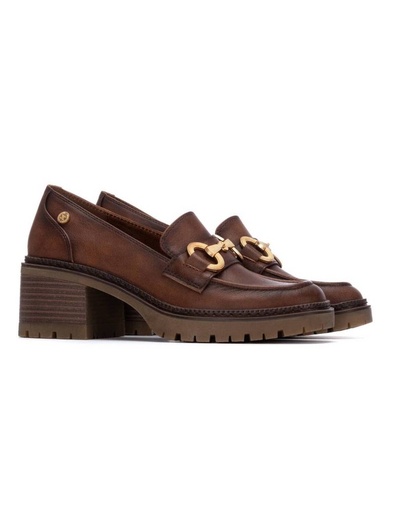 Mocassins à talon femme Camel - Kiabi
