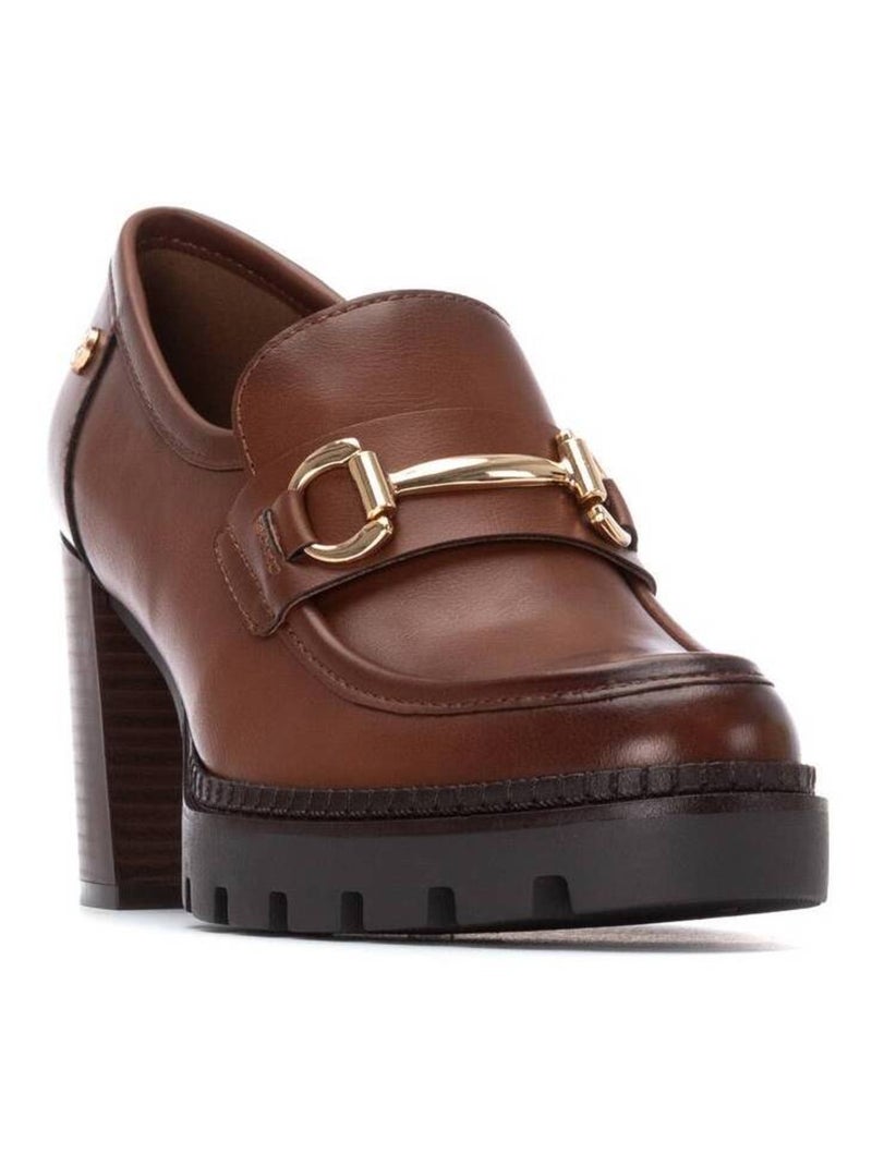 Mocassins à talon femme Camel - Kiabi