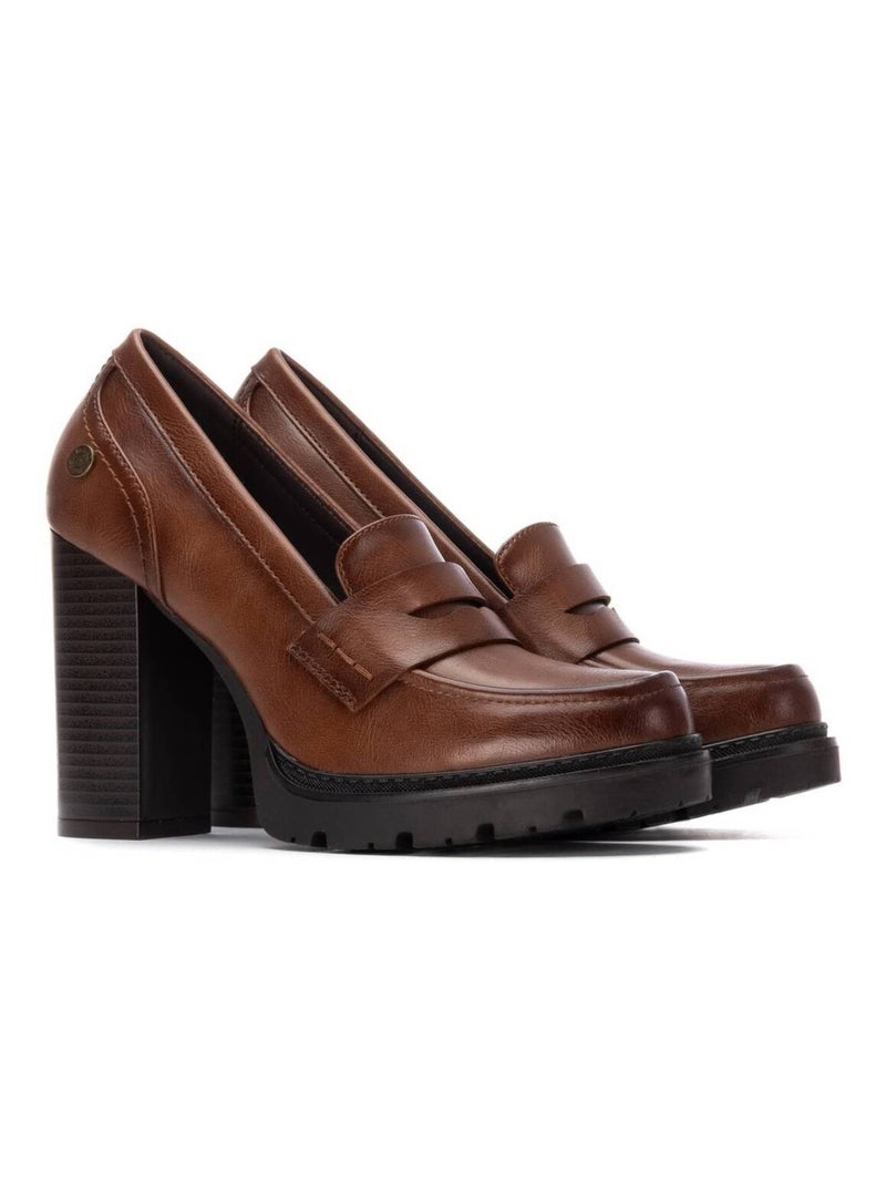 Mocassins à talon femme Camel - Kiabi