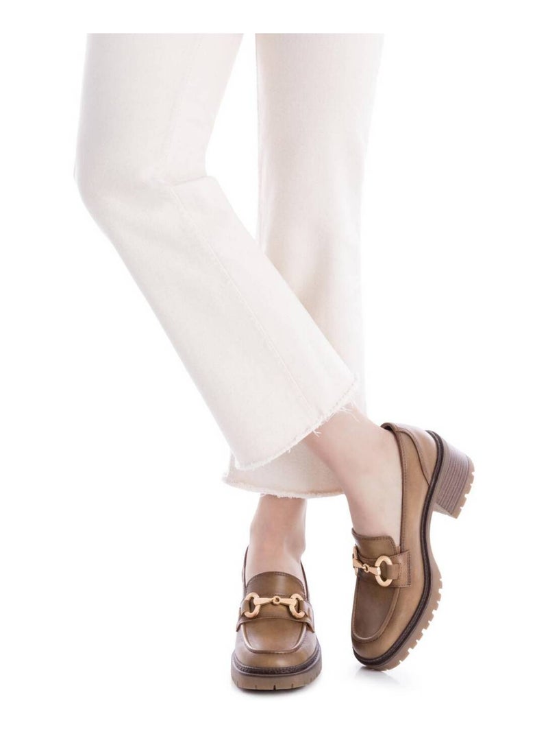 Mocassins à talon femme Taupe - Kiabi