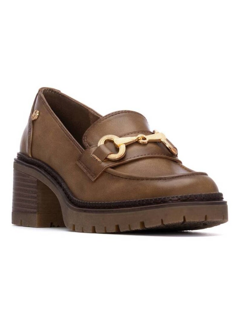 Mocassins à talon femme Taupe - Kiabi