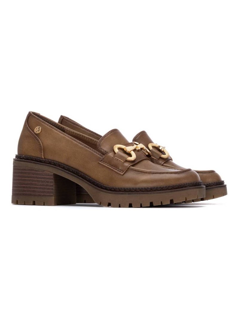 Mocassins à talon femme Taupe - Kiabi