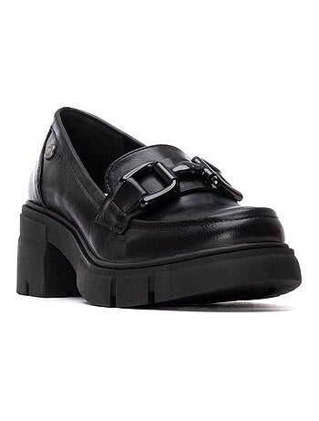 Mocassins à talon large femme