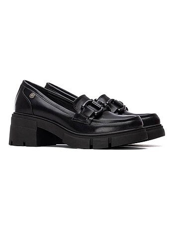 Mocassins à talon large femme