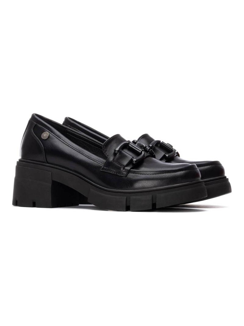 Mocassins à talon large femme Noir - Kiabi