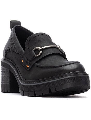 Mocassins à talon large femme