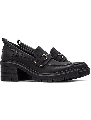 Mocassins à talon large femme