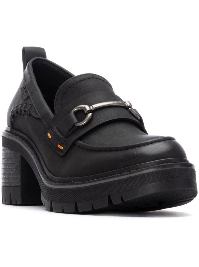 Mocassins à talon large femme Noir - Kiabi