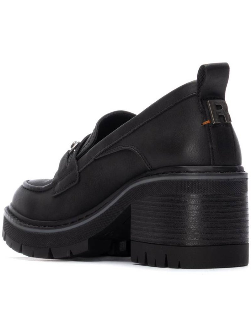 Mocassins à talon large femme Noir - Kiabi