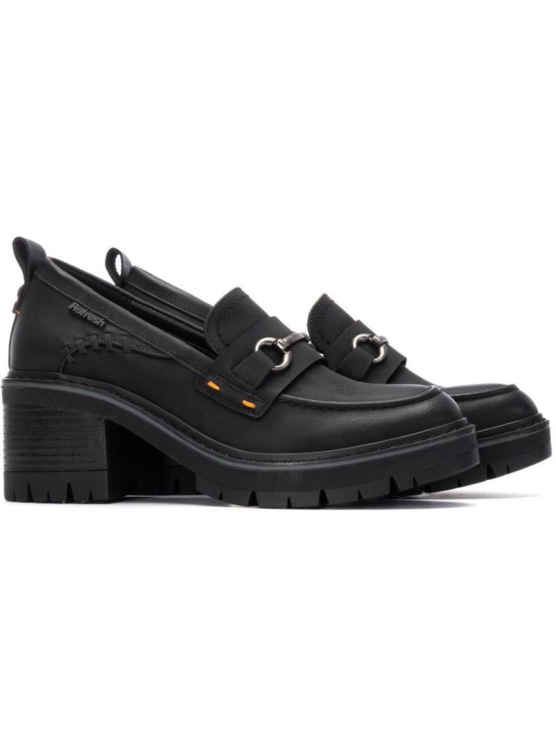Mocassins à talon large femme Noir - Kiabi