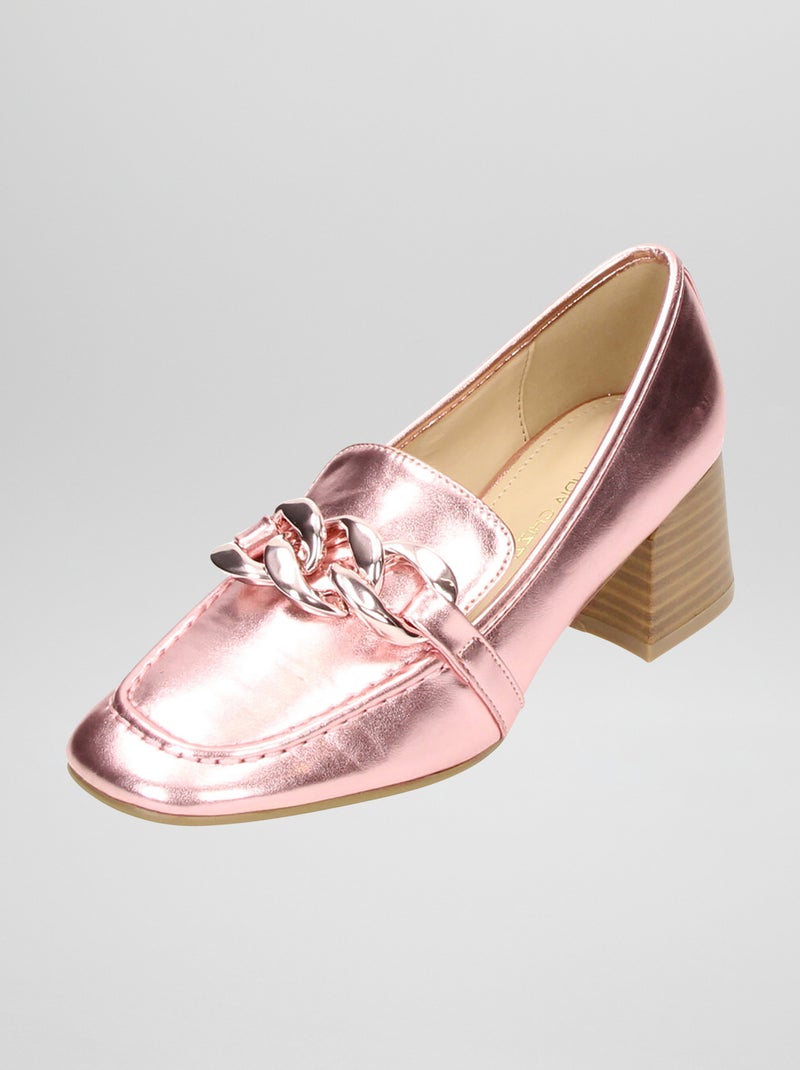 Mocassins à talons Rose - Kiabi