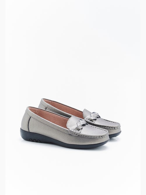 Mocassins Amortyl dessus croûte de cuir grainé - Damart - Kiabi