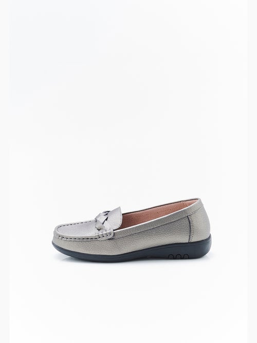 Mocassins Amortyl dessus croûte de cuir grainé - Damart - Kiabi