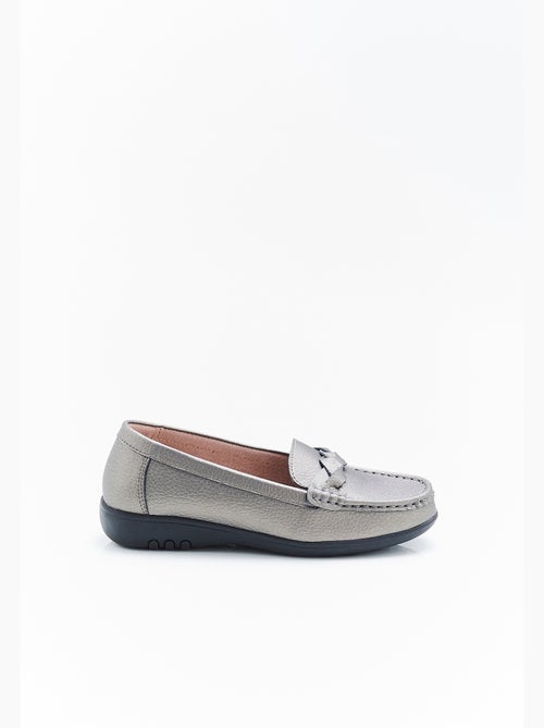 Mocassins Amortyl dessus croûte de cuir grainé - Damart - Kiabi