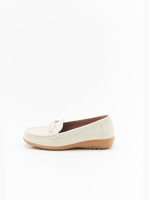 Mocassins Amortyl dessus croûte de cuir grainé - Damart - Kiabi