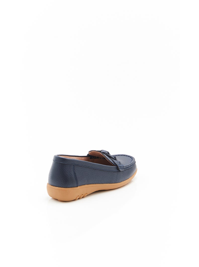Mocassins Amortyl dessus croûte de cuir grainé - Damart Bleu - Kiabi