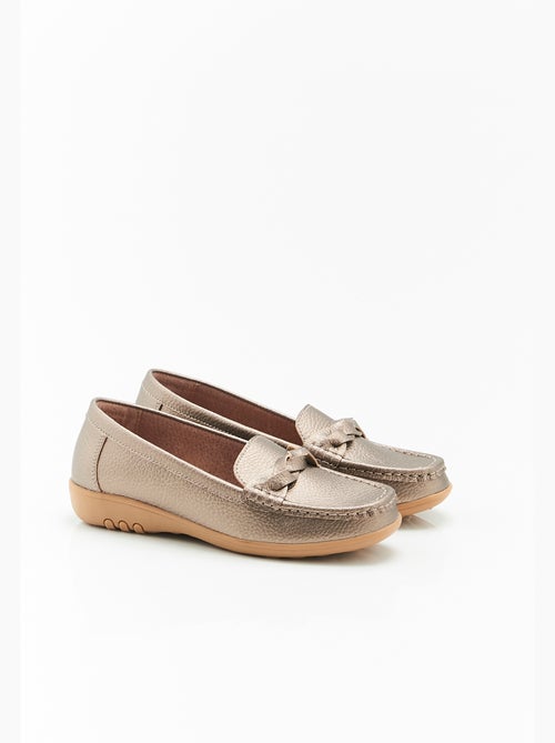 Mocassins Amortyl dessus croûte de cuir grainé - Damart - Kiabi