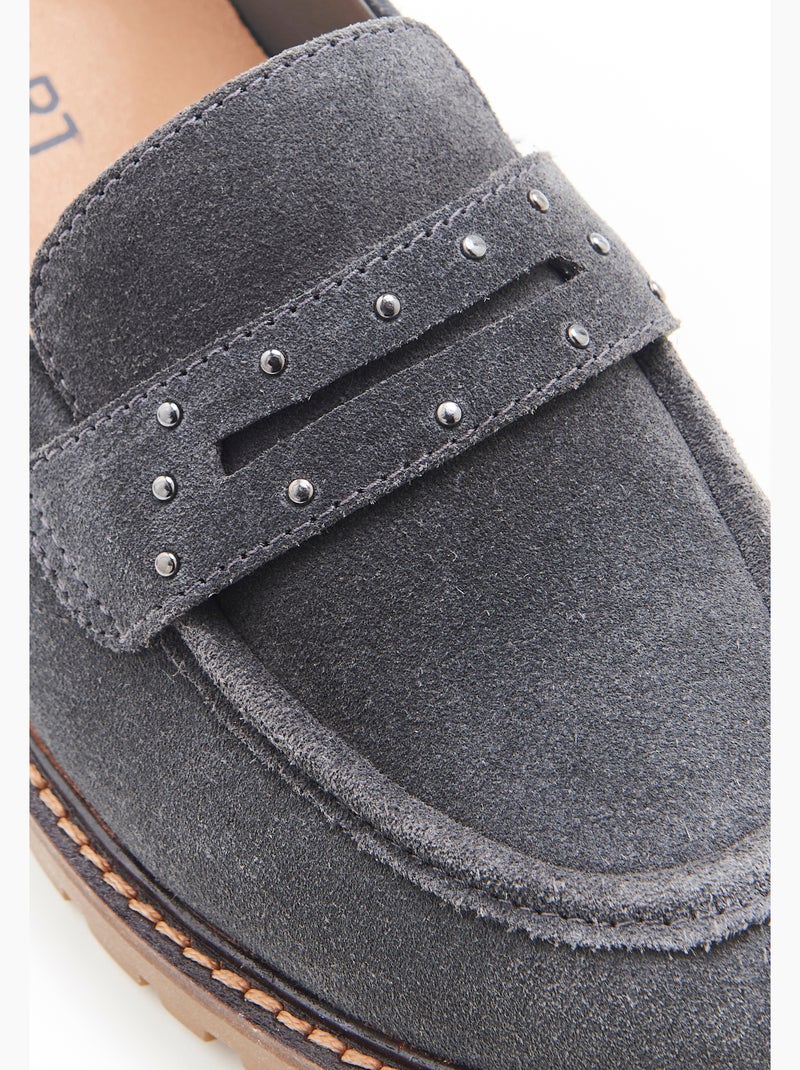 Mocassins Amortyl détails cloutés - Damart Gris - Kiabi
