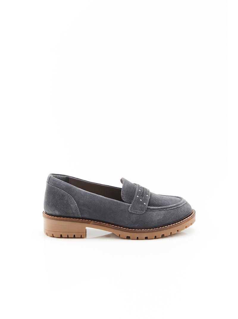 Mocassins Amortyl détails cloutés - Damart Gris - Kiabi
