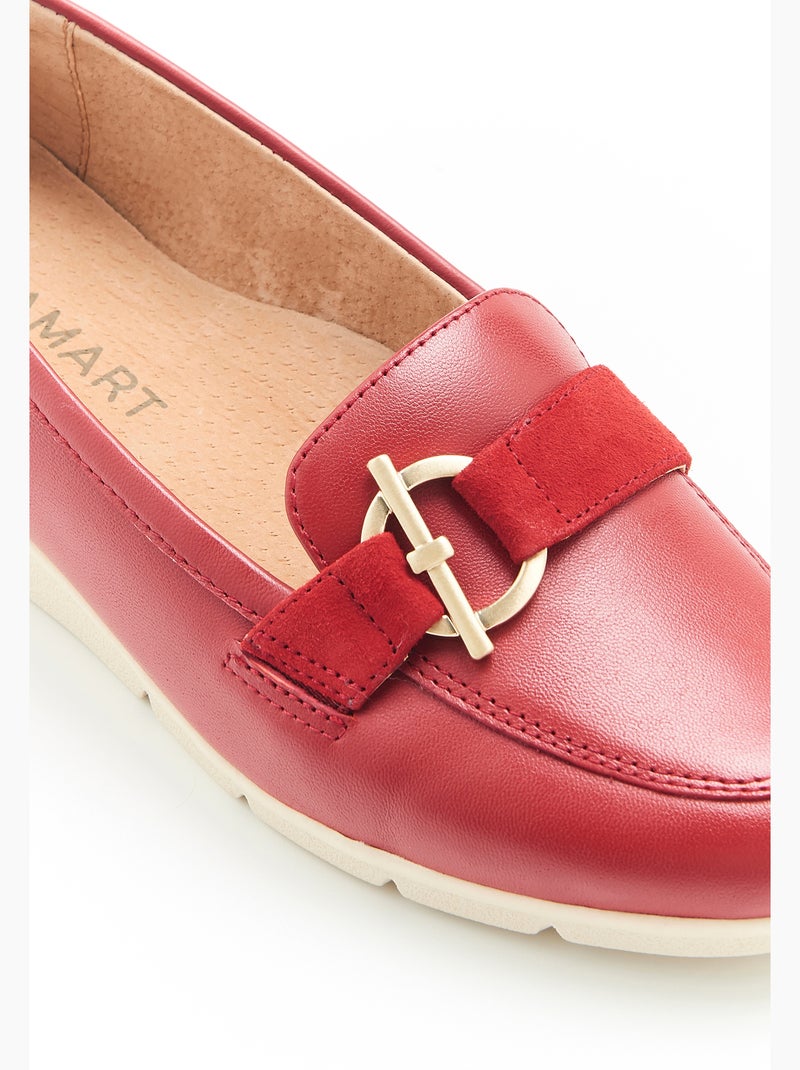 Mocassins Amortyl inspiration nautique - Damart Rouge - Kiabi