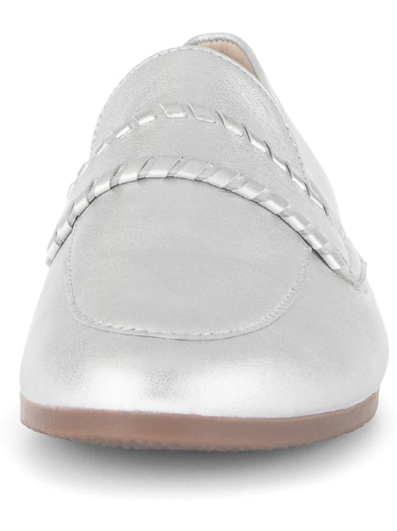 Mocassins argentés en cuir lisse Argenté - Kiabi
