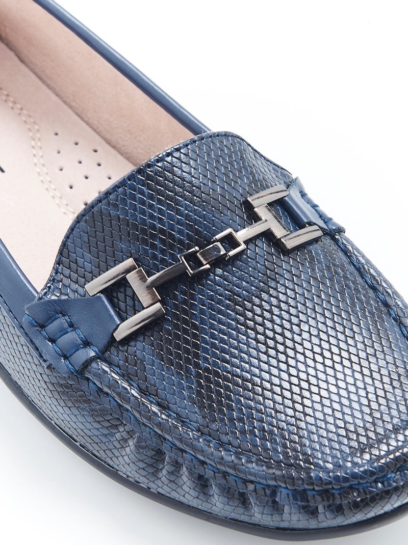 Mocassins avec boucle fantaisie - Damart Bleu - Kiabi