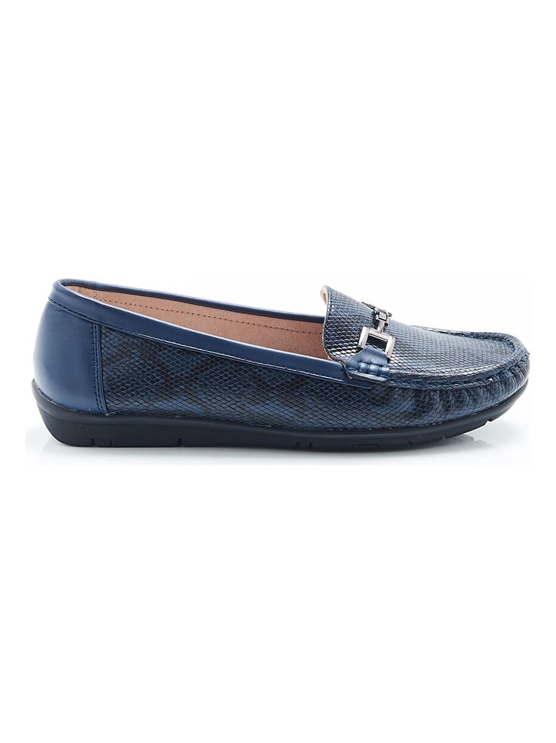 Mocassins avec boucle fantaisie - Damart Bleu - Kiabi