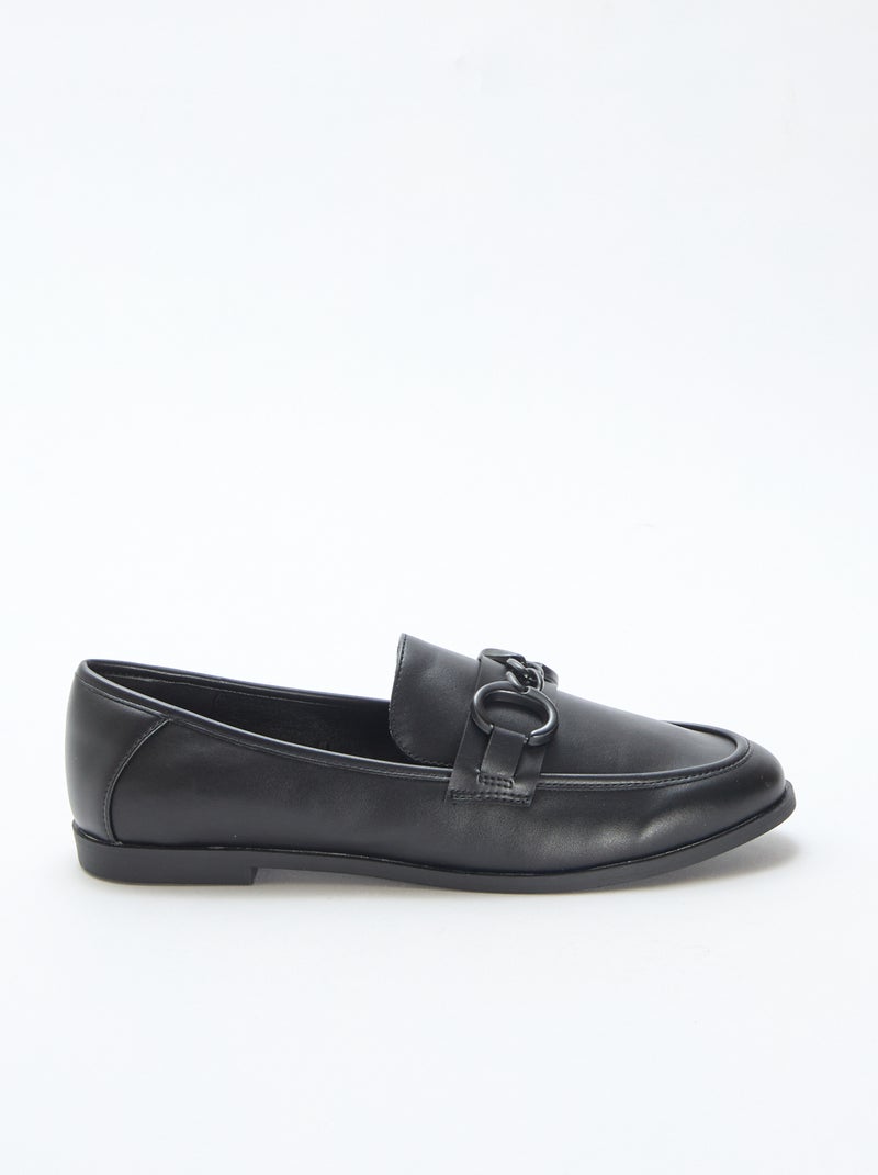 Mocassins avec chaîne Noir - Kiabi