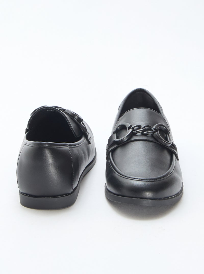 Mocassins avec chaîne Noir - Kiabi