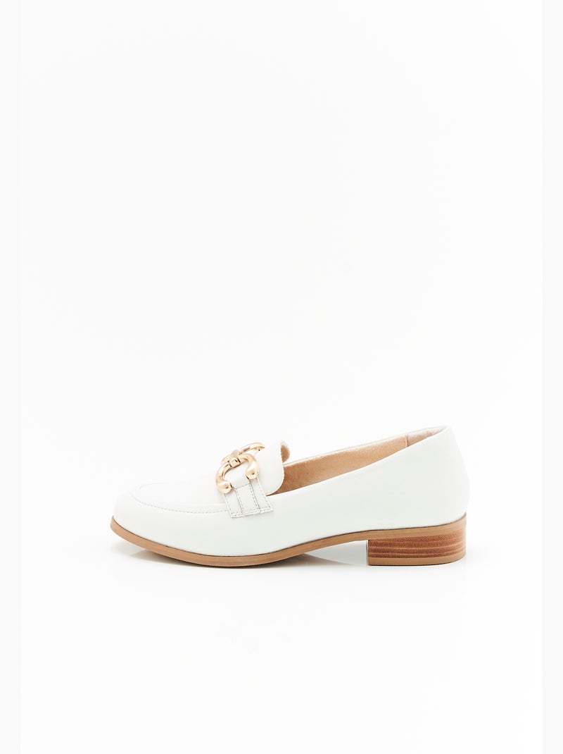 Mocassins avec chaînette - Damart Blanc - Kiabi
