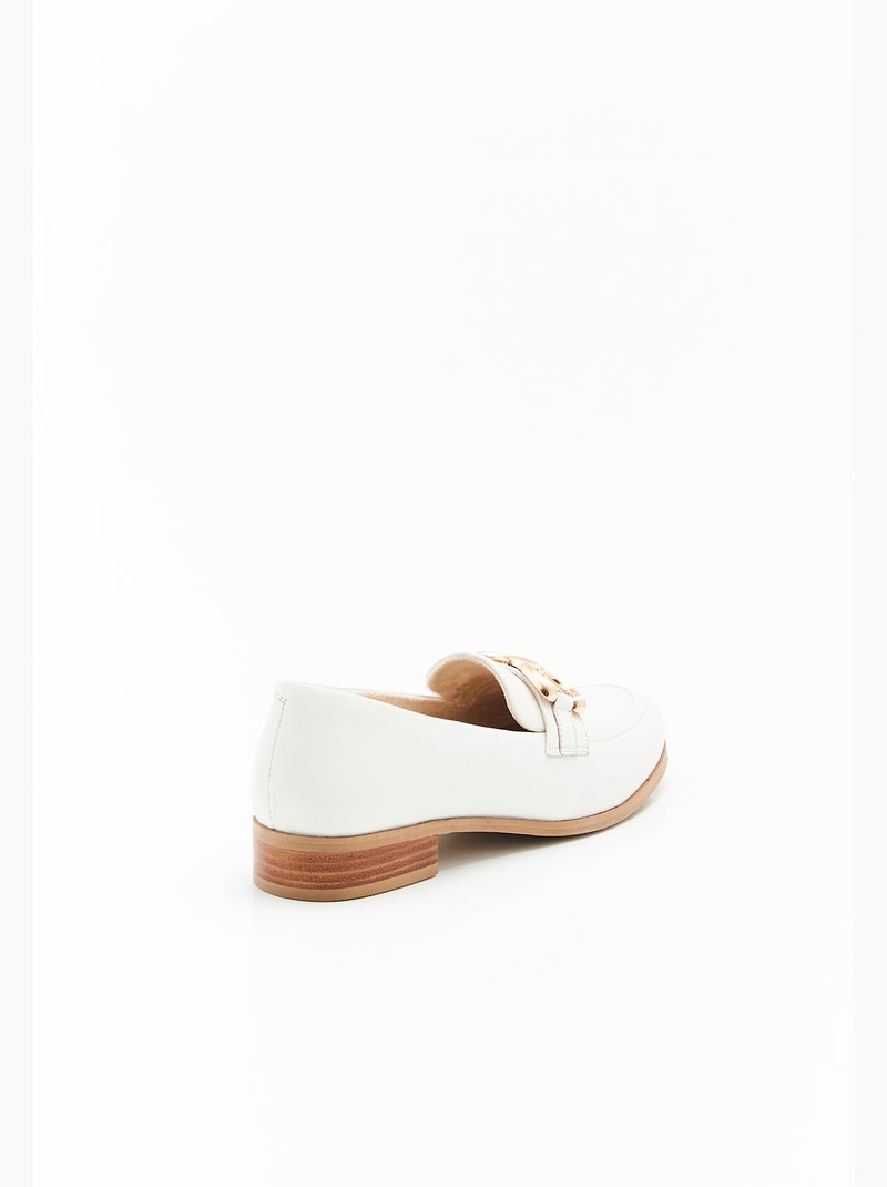 Mocassins avec chaînette - Damart Blanc - Kiabi