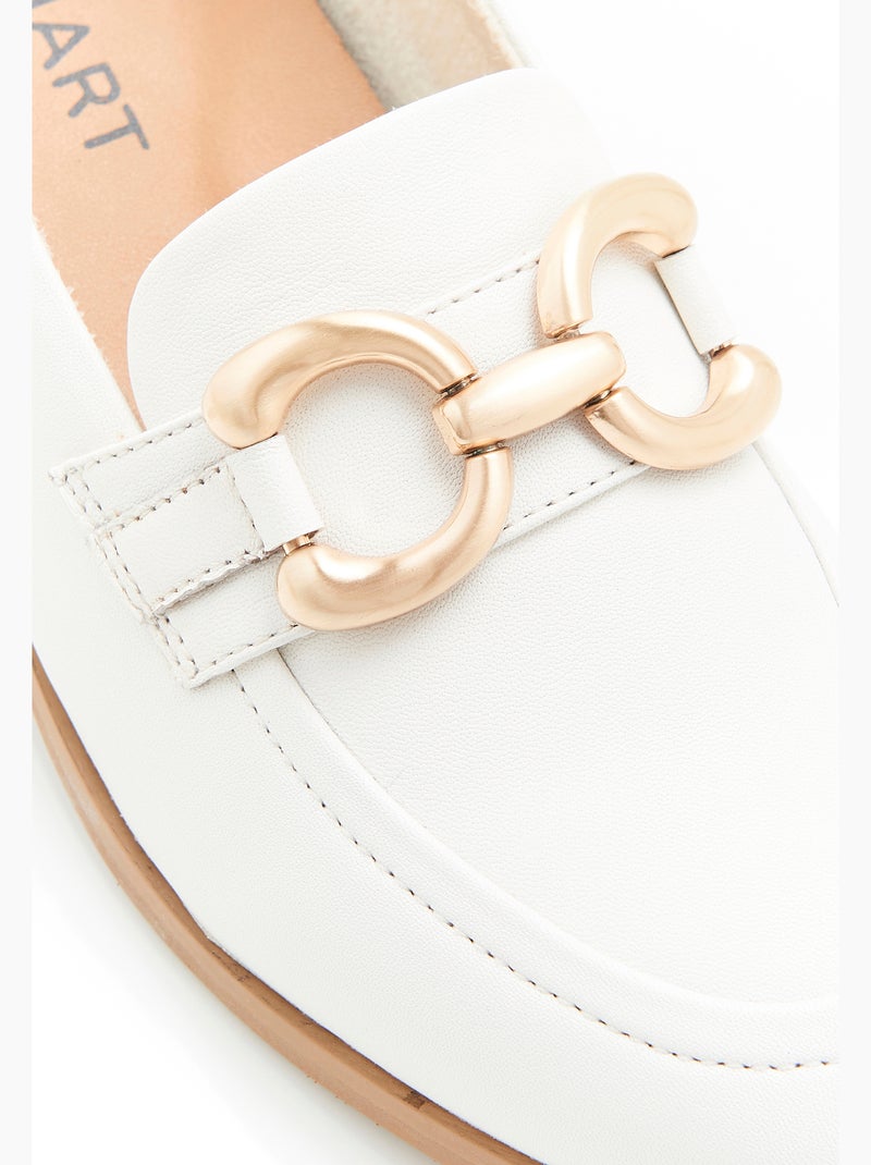 Mocassins avec chaînette - Damart Blanc - Kiabi