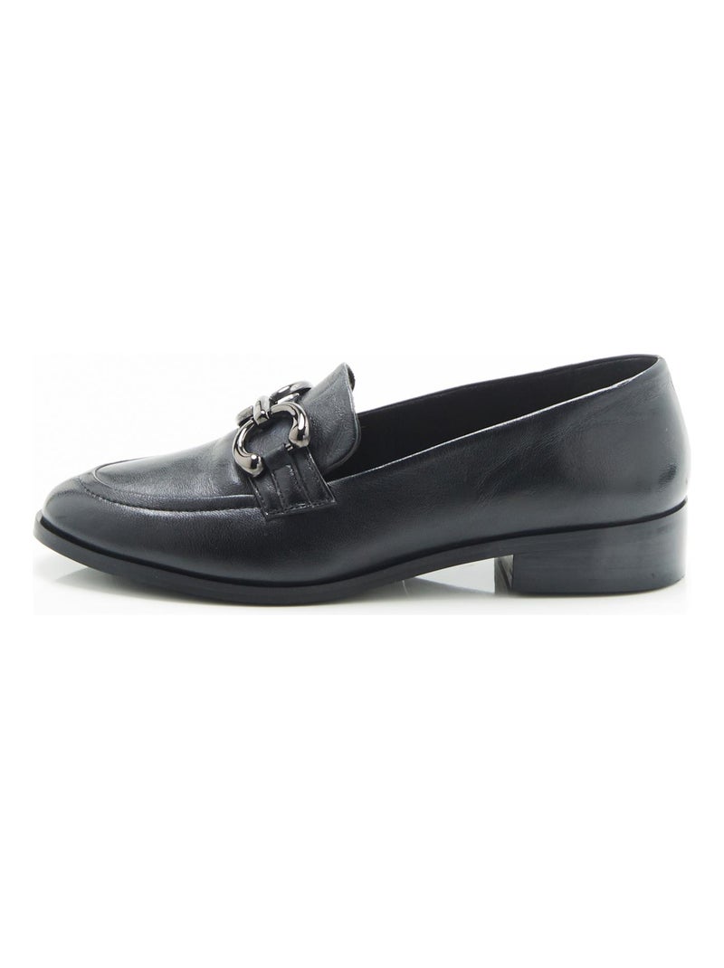 Mocassins avec chaînette - Damart Noir - Kiabi