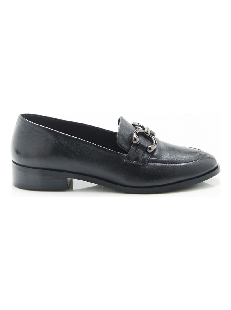 Mocassins avec chaînette - Damart Noir - Kiabi