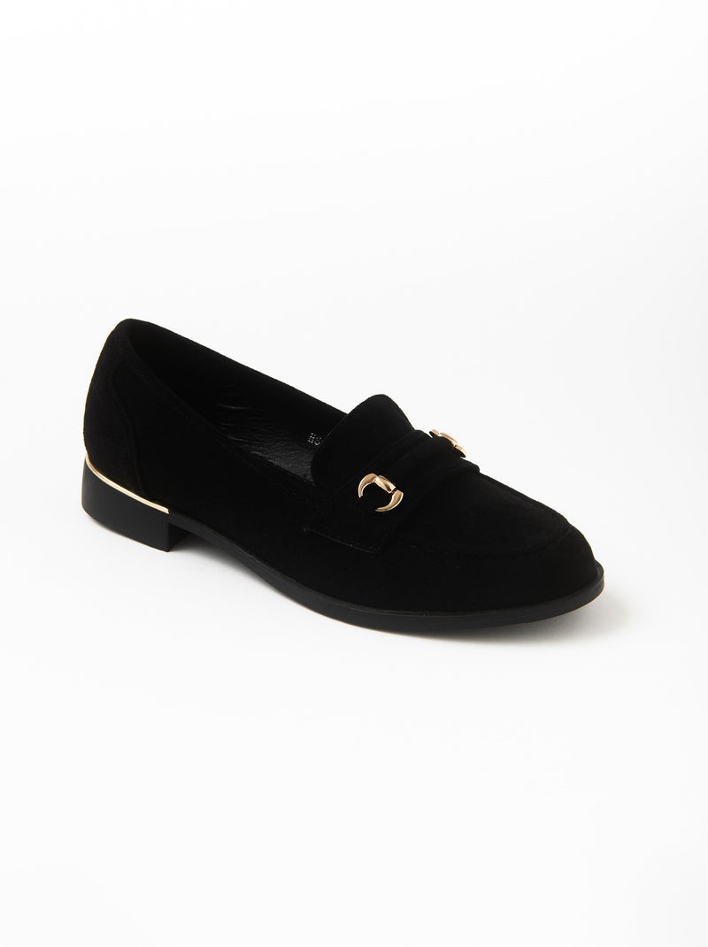 Mocassins avec détails mors et talons Noir - Kiabi