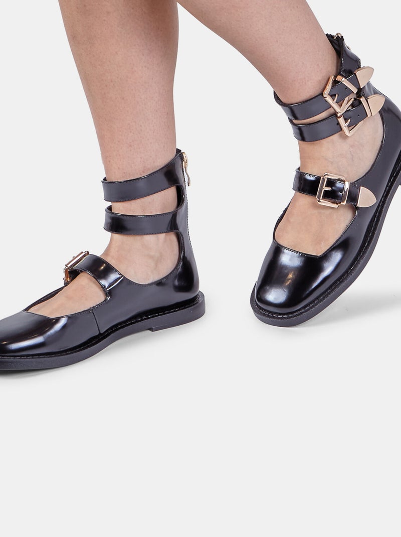 Mocassins  avec double bride Bata Red Label Noir - Kiabi