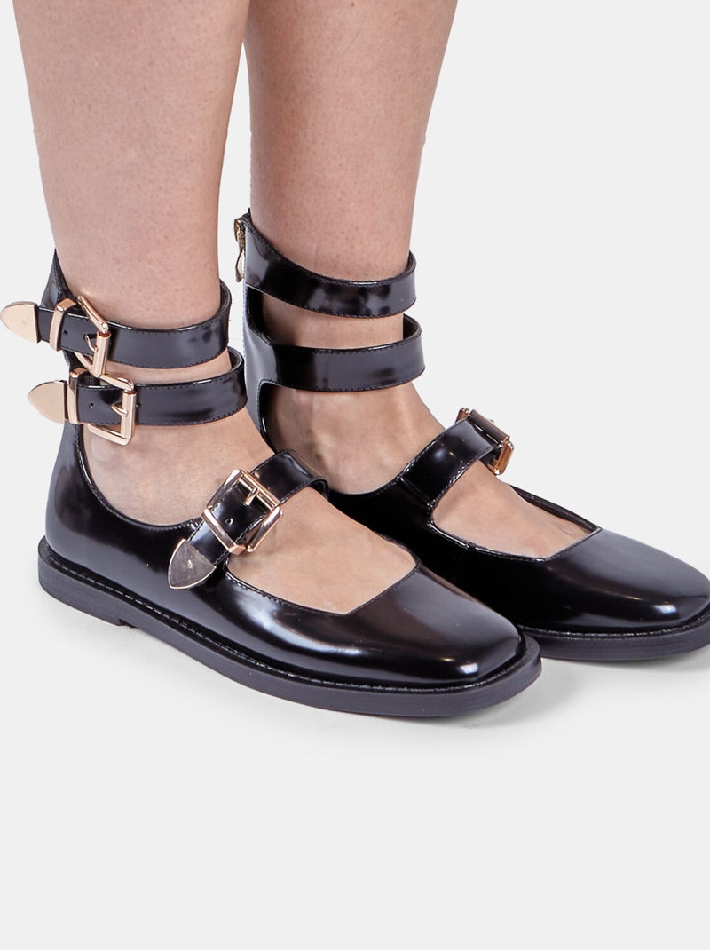 Mocassins  avec double bride Bata Red Label Noir - Kiabi