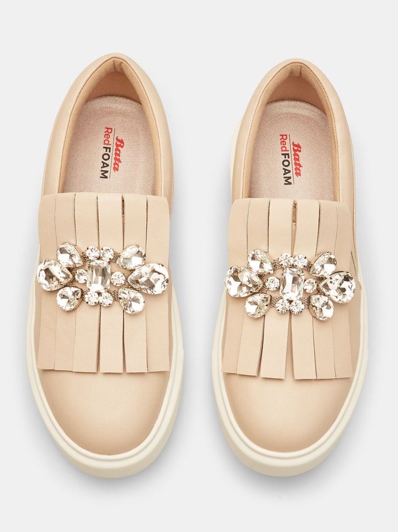 Mocassins avec franges et détail bijou BATA Rose - Kiabi