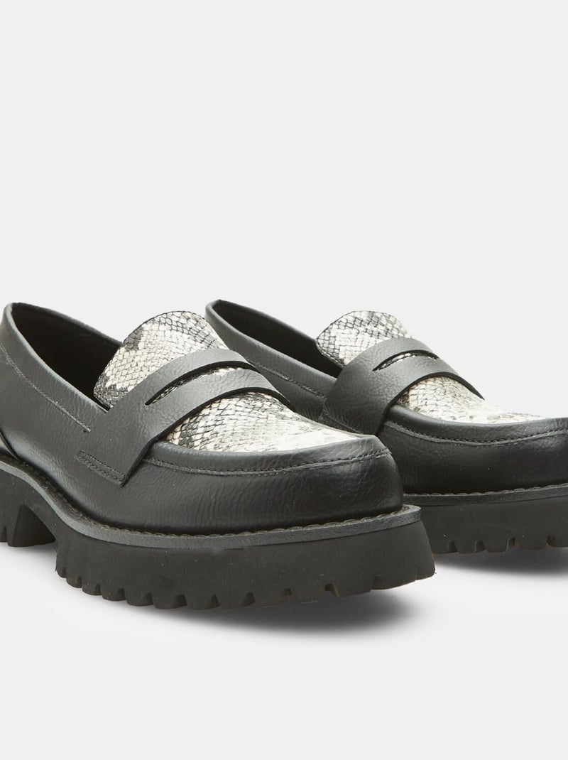 Mocassins avec imprimé python BATA Beige - Kiabi