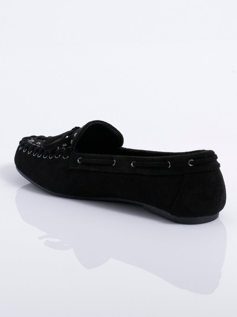 Mocassins avec liens et clous métal - AFIBEL Noir - Kiabi