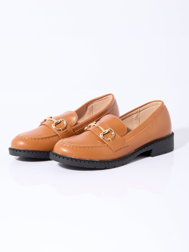 Mocassins avec patte métal - AFIBEL Camel - Kiabi