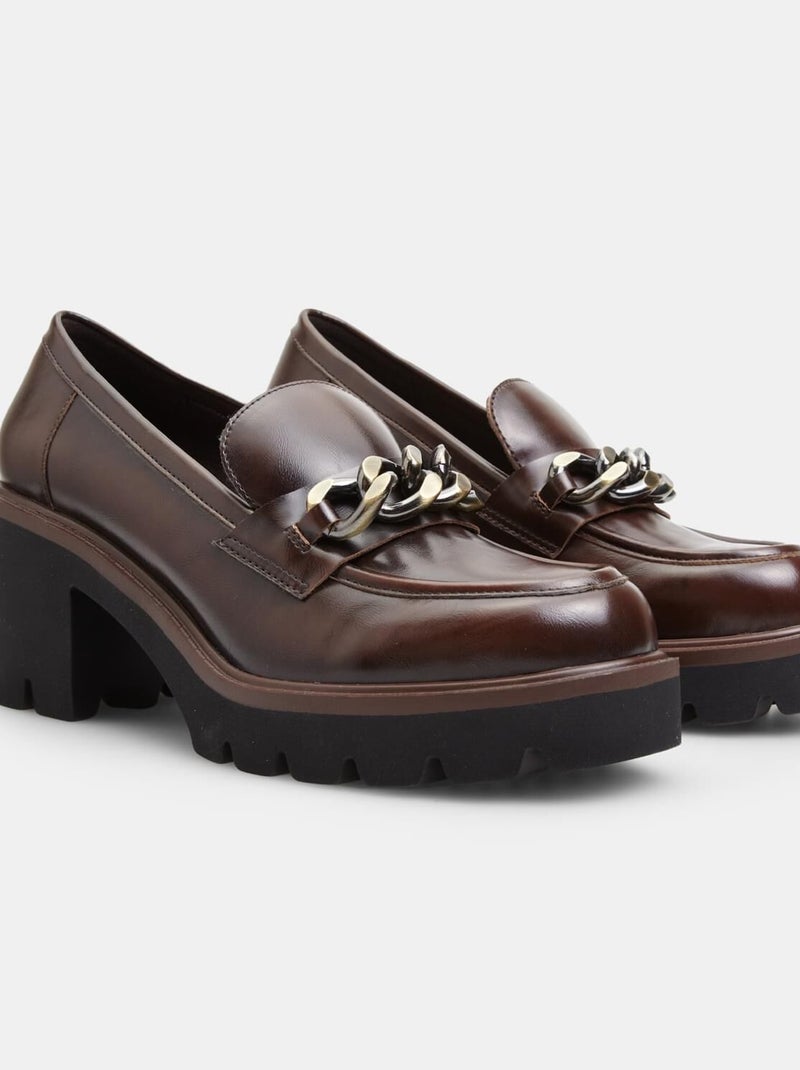 Mocassins avec talon BATA Marron - Kiabi