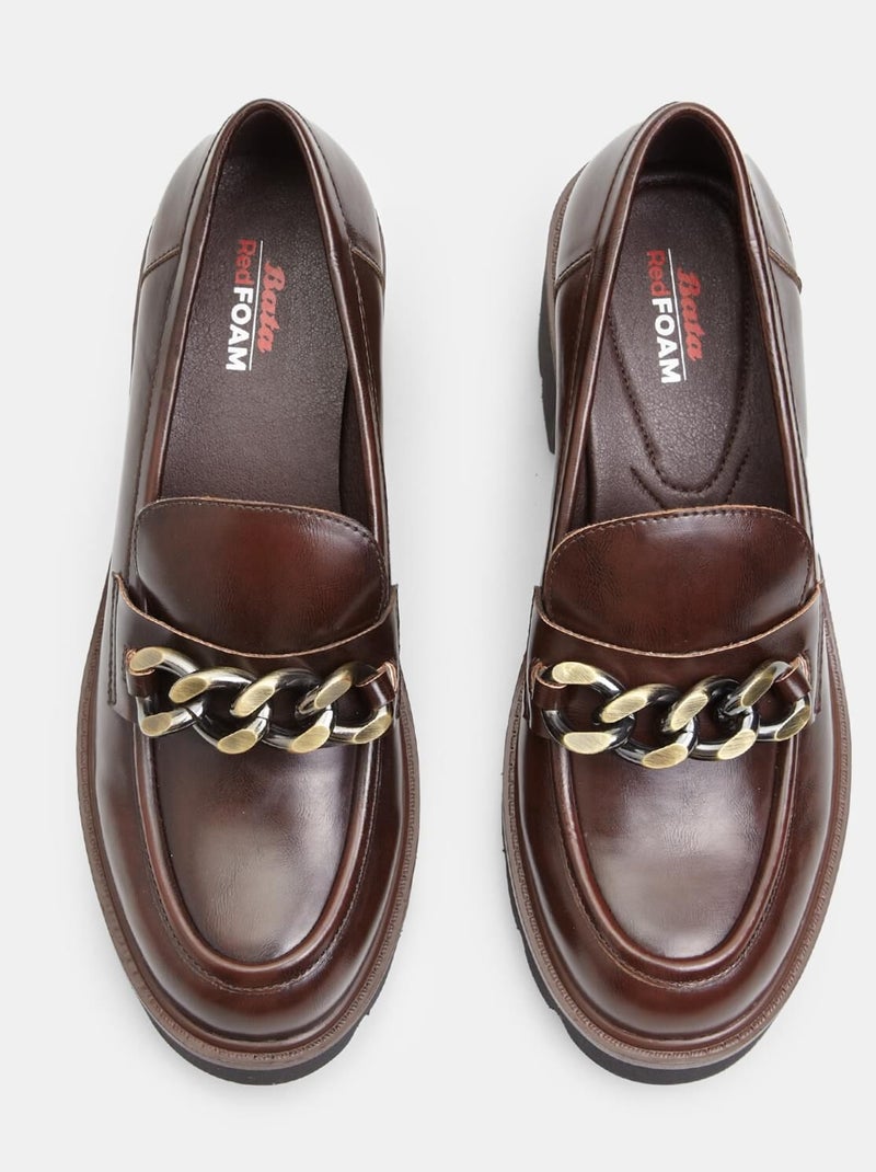 Mocassins avec talon BATA Marron - Kiabi